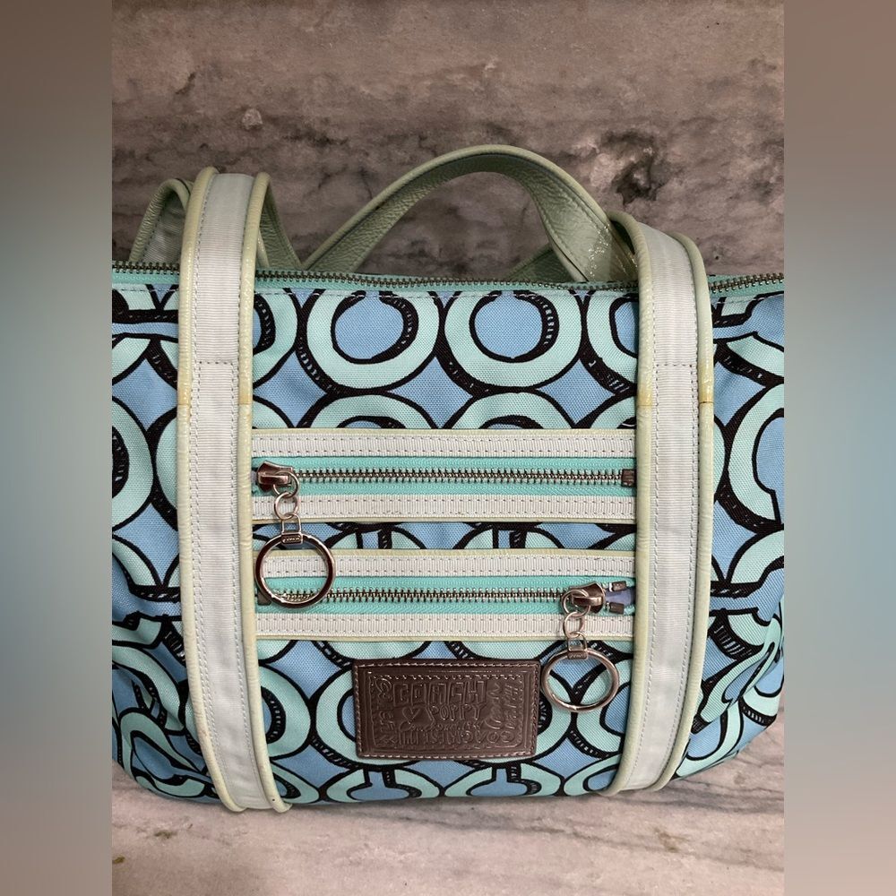 Coach Poppy 3D Op Art Glam Tote‎ Purse Handbag - Picture 6 of 16